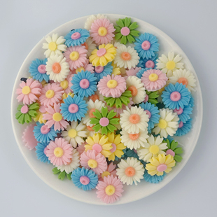 可食用巧克力缺角小雏菊生日蛋糕装饰八瓣花点缀烘焙甜品配件插件