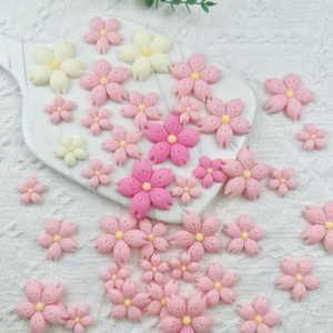粉色樱花巧克力立体花朵生日蛋糕装饰白色雏菊冰激凌甜品插件成品