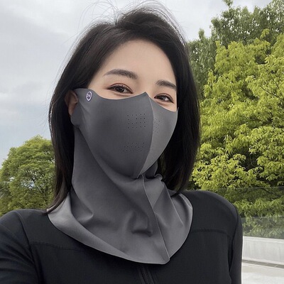 防晒面罩夏季立体无痕遮阳透气冰丝口罩防晒防紫外线女护颈护眼角
