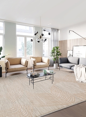 土耳其进口美式轻奢极简地毯客厅北欧沙发茶几毯现代简约卧室大宅