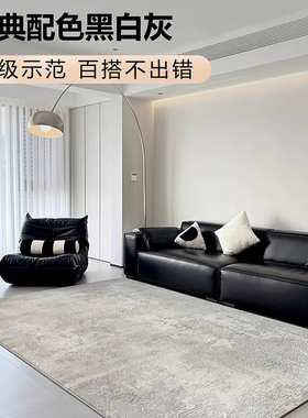 客厅地毯现代极简意式轻奢高级灰茶几毯卧室床边毯满铺耐脏易打理