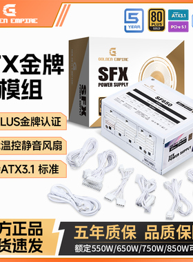金牌全模组白色SFX550W 650W 750W 850W台式电脑ITX小主机箱电源