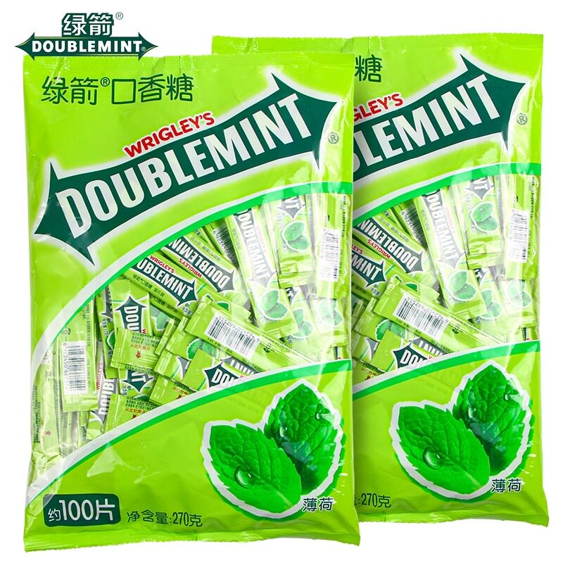 绿箭口香糖100片袋装原味薄荷清新口气随身单片装