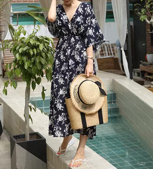 2018 Women Summer Casual Long Dress Ladies Big Size Dresses在类目 女装/女士精品, 大码女装中 - 来自Buy2taobao.com提供专业的淘宝代购服务