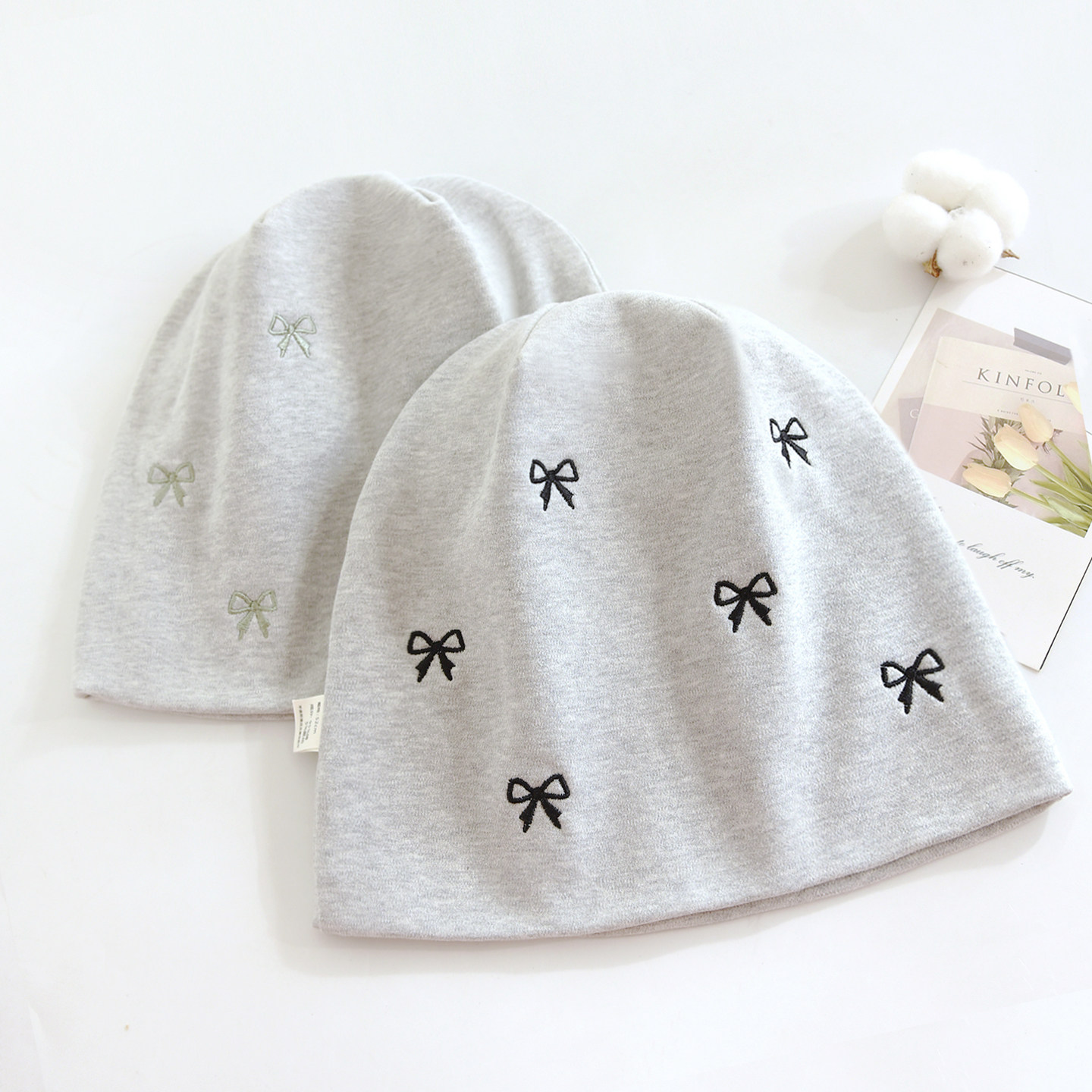 春秋季纯棉产后用品帽透气吸汗大头围防风双层孕妇护额头月子帽冬