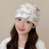 孕妇帽春秋季 纯棉保暖吸汗月子帽产后防风护额头大头围产妇帽头巾