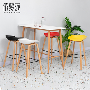 吧椅奶茶店简约现代网红办公休闲椅塑料椅子户外桌椅吧台椅凳子