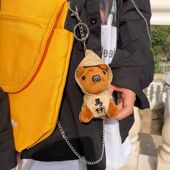 创意毛绒小狗钥匙扣背包挂件个性 饰女 可爱玩偶公仔情侣书包挂饰装