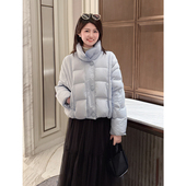 紫璐莱雪绒马卡龙 韩系小个子短款 立领保暖云朵泡芙羽绒服外套20X