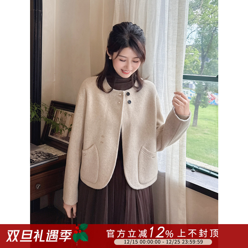 气质高级感小个子羊毛羊绒呢大衣