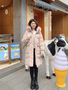 紫璐莱雪域之旅~过冬Bi备大狐狸毛领中长款保命鹅绒羽绒服女116X