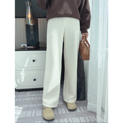 加绒高腰显瘦垂感窄版直筒休闲裤