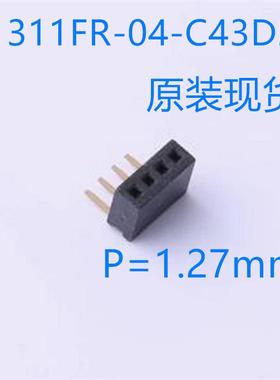 X1311FR-04-C43D24 排母 间距:1.27mm 1x4P 弯插 方孔 P=1.27mm