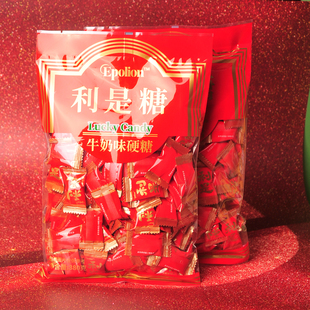 年货利是糖牛奶味硬糖新年喜庆糖果红色包装高端轻奢过年招待糖