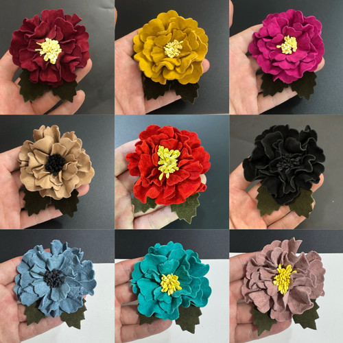 6.8cm高端花朵羊反绒皮饰品小香