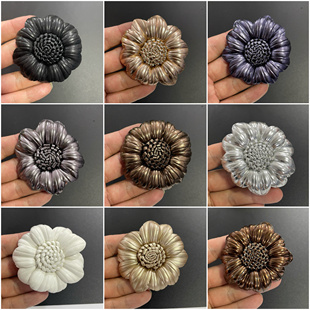 花包花胸花头夹加高档胸针 6.6厘米羊纹真皮山茶花小香花定型花鞋