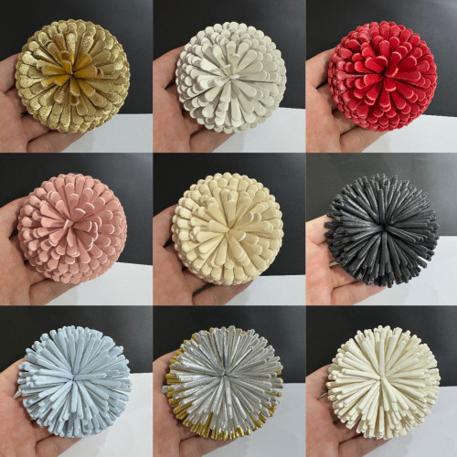 全8cm高端多种材料定型花山茶花小香花饰品服装胸花头夹花加胸针