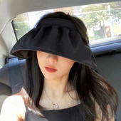日本uv防晒帽女夏防紫外线沙滩遮阳帽骑车空顶遮脸太阳帽子贝壳帽
