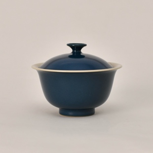 景德镇云泊碧城迷你小盖碗中式茶室陶瓷茶具纯手工单色茶器