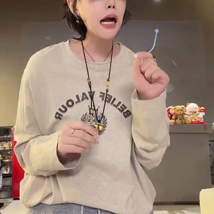 2026春季新款休闲圆领T恤女韩版简约减龄百搭上衣