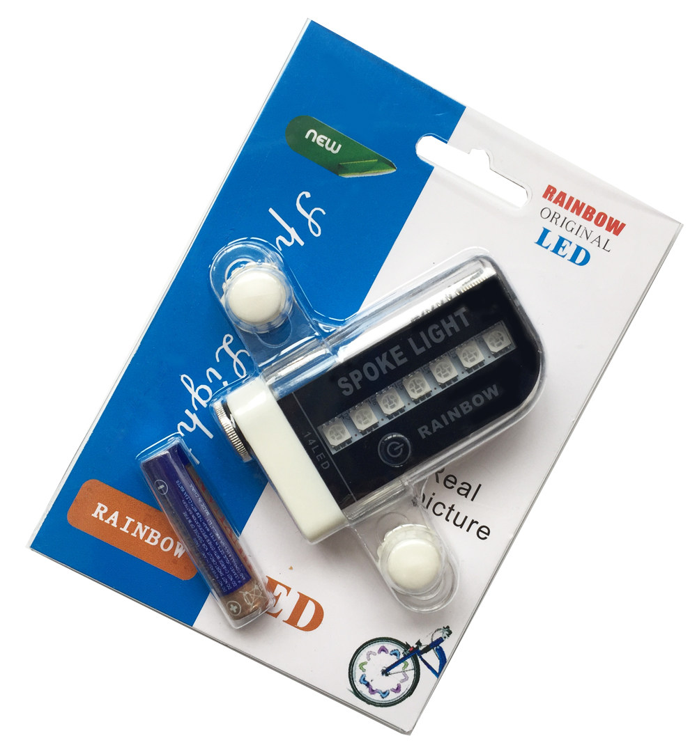 死飞山地车风火轮车轮七彩灯装饰自行车辐条灯LED警示灯单车装备