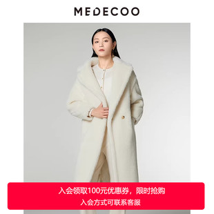 领圈圈毛呢长款 MEDECOO 西装 新品 大衣女MID20339 墨蒂珂2024冬季