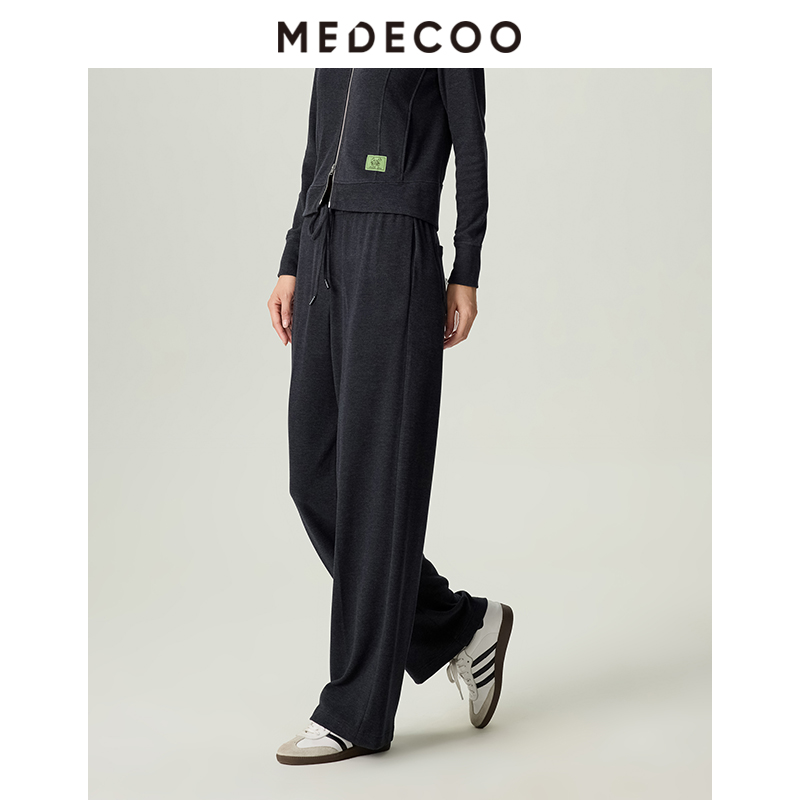 墨蒂珂2025秋新款女装系带针织裤