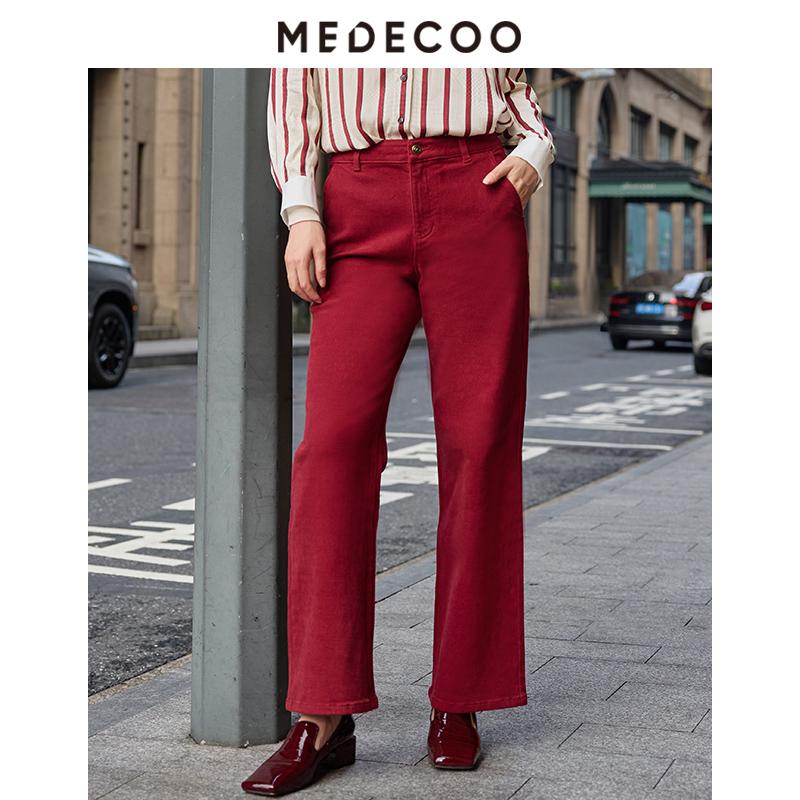 墨蒂珂高腰显瘦直筒牛仔裤