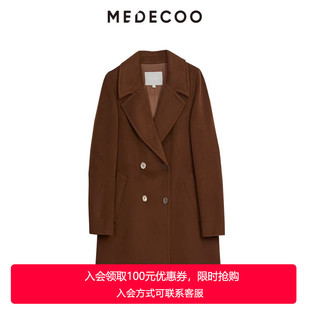 双排扣羊毛呢大衣骆驼绒外套MID20215 新款 MEDECOO 墨蒂珂2024冬季