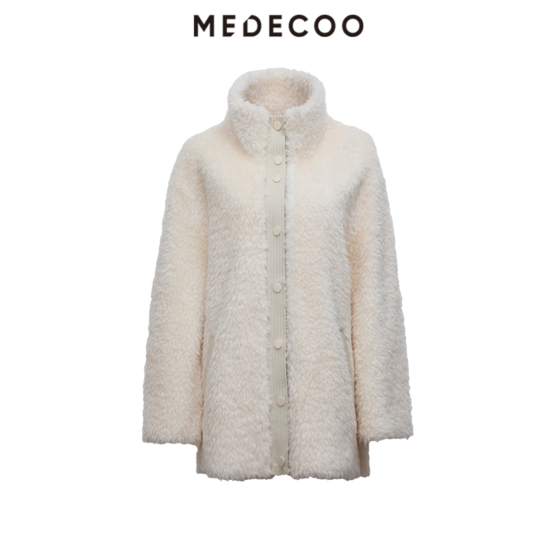 MEDECOO羊毛颗粒绒厚款毛呢大衣