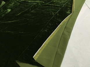 深橄榄绿色纯色桑蚕丝真丝绒面料 春秋 连衣裙 旗袍 礼服上衣布料