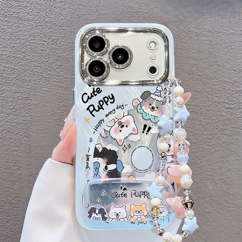 适用18苹果16E小狗17air手机壳iPhone15promax女SE3全包14plus外壳13新款12防摔11保护套8高级感7镜头xsmax