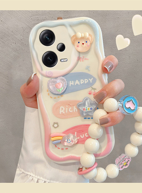 可爱甜妹适用红米note12pro+手机壳保护套note12r卡通note12turbo新款女12rpro兔子全包挂绳12tpro防摔软外壳