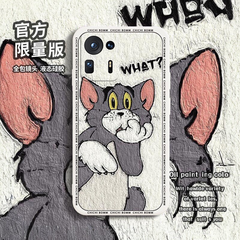 适用于小米mix4手机壳动漫mix3新款硅胶可爱网红2s卡通镜头全包防摔油画系列男女情侣保护套