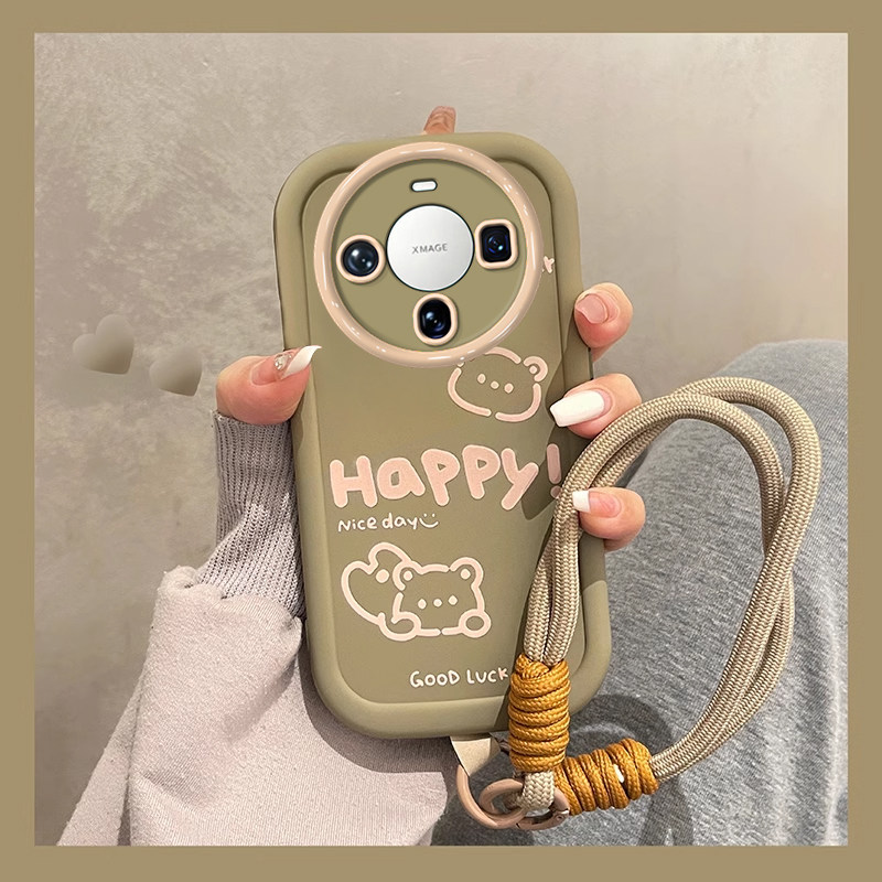 适用华为mate90promax涂鸦小熊手机壳huawei女90pro新款防摔摄像头保护套全包高级感外壳专用超薄不会撞壳