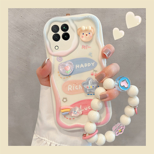 可爱甜妹适用华为nova6se手机壳保护套nova65g卡通新款女奶油纹立体兔子全包挂绳手链防摔软硅胶外壳