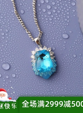 原创设计合金水晶手工蓝色项链