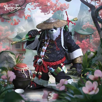 正版MEMORY TOYS熊猫人云游者吴青烈可动人偶手办模型玩具