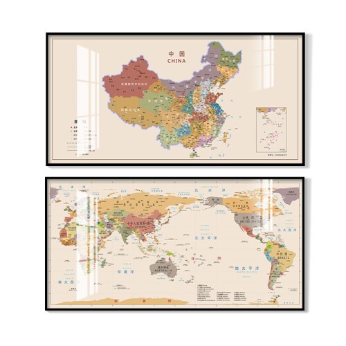 中国地图墙面装饰老板办公室挂画