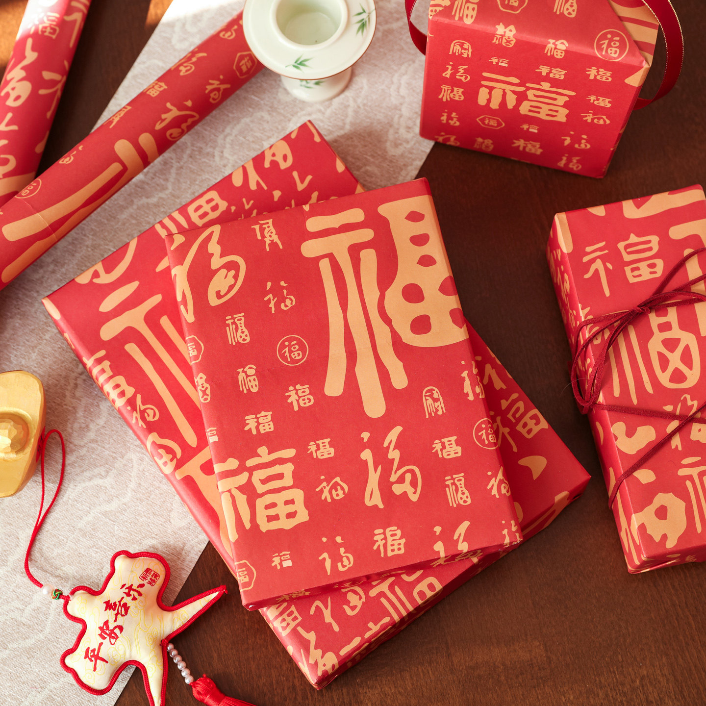 2026新年包装纸中国风生日礼物包装礼品纸红色喜庆复古包装素材纸,文具电教/文化用品/商务用品,包装纸/蜂窝纸,淘宝优惠券,粉丝福利购,淘宝优惠卷