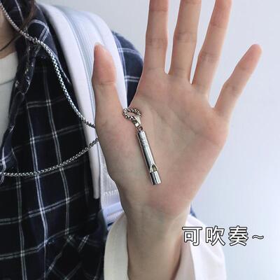 可吹响潮嘻哈哨子ins风网项链