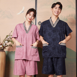 高档纯棉大码女款男士汗蒸服2026洗浴浴服酒店足疗按摩盐蒸桑拿服