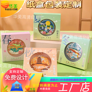 冰箱贴加厚白卡纸盒设计钥匙扣可视开窗盒定制美甲异形挂钩盒印刷