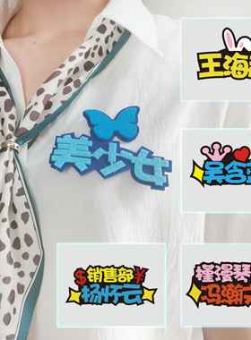 学生姓名字胸针定制logo创意