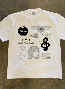 90s90s90s美式复古重磅! now you suck~百搭小众宽松情侣短袖T恤