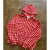 90s90s90s 只做性价比好物 红白格子设计感休闲宽松连帽小众外套