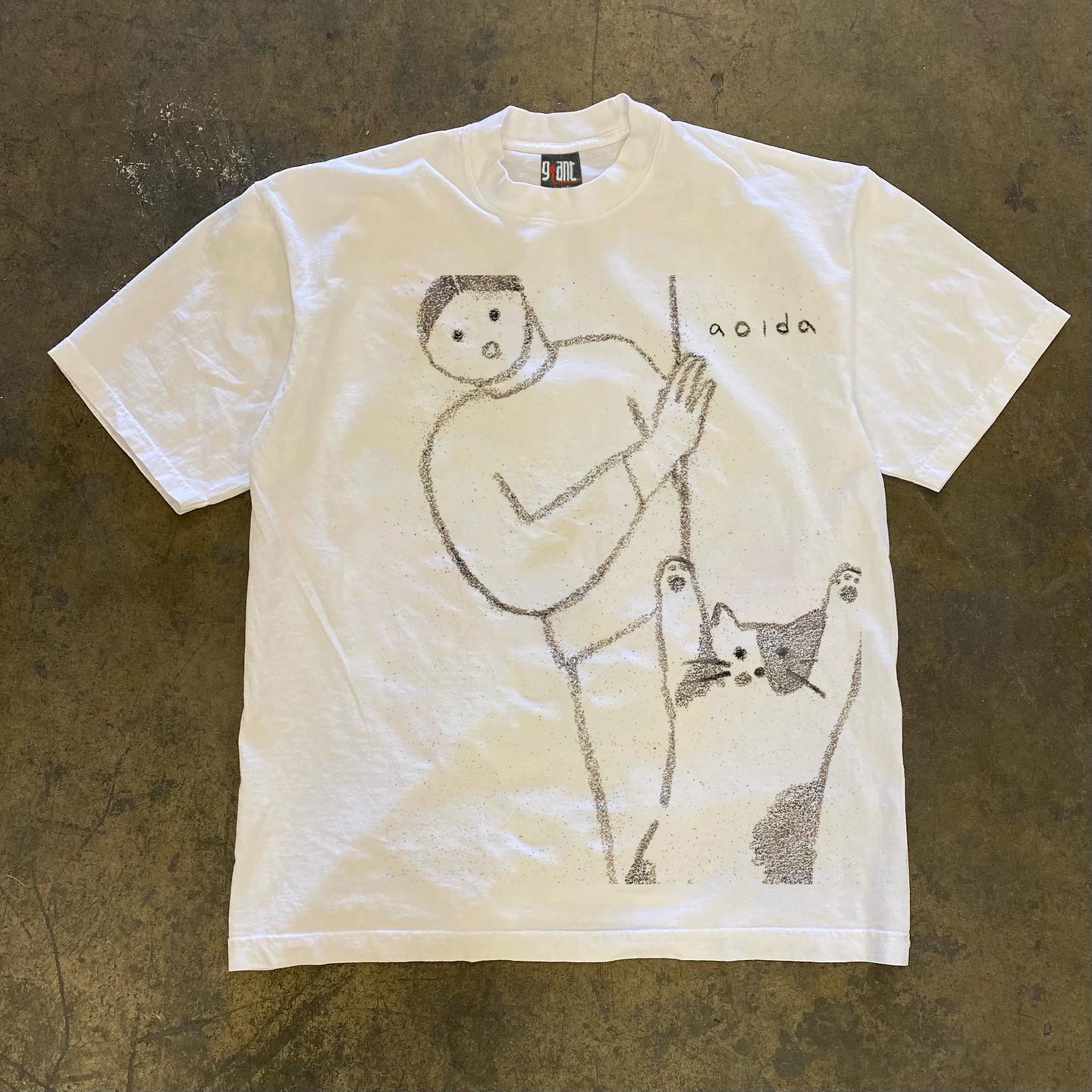 90s90s90s美式复古重磅!人像与猫咪~百搭小众宽松圆领情侣短袖T恤,女装/女士精品,T恤,淘宝优惠券,粉丝福利购,淘宝优惠卷