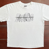 90s90s90s美式 T恤女 百搭小众宽松圆领情侣短袖 复古重磅 伊姆斯椅