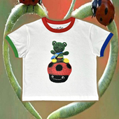 90s90s90s美式 T恤女 百搭小众宽松圆领情侣短袖 复古重磅 青蛙骑士