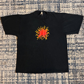 90s90s90s美式 T恤女 百搭小众宽松圆领情侣短袖 复古重磅 爆裂太阳